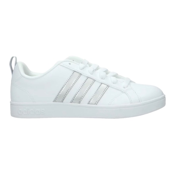 adidas Shoes - adidas ★ Women’s VS Advantage White Silver Metal Sneakers ★ White + Silver ★ 8M